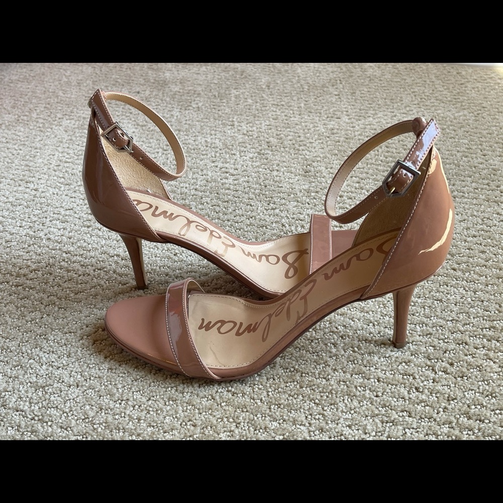 Sam Edelman Strappy Patent Nude Heels